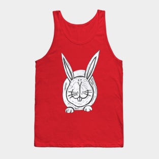 Rabbit, Big, Fat, White Rabbit, on pink. Tank Top